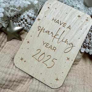 Silvester Holzkarte | Neujahrs Mitbringsel | Verschiedene Designs