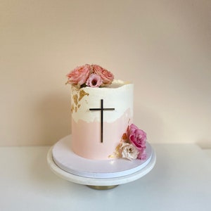 Baptism, confirmation or communion cake topper cross cake decoration image 3