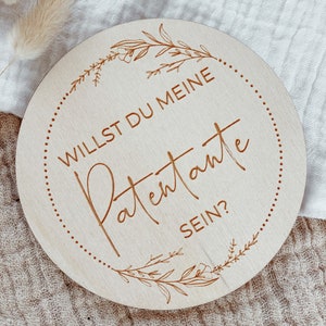 Holzscheibe "Patenonkel/Patentante"