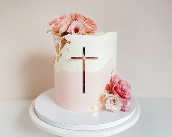 Baptism, confirmation or communion cake topper cross | cake decoration