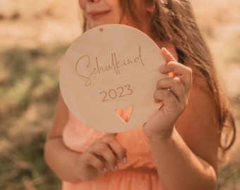 Holzschild Schulkind 2024