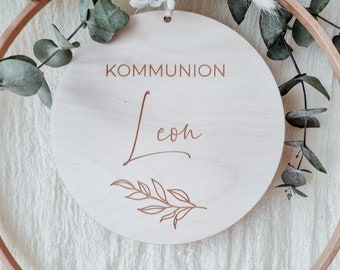 Personalisiertes Holzschild zur Kommunion/Konfirmation/Taufe