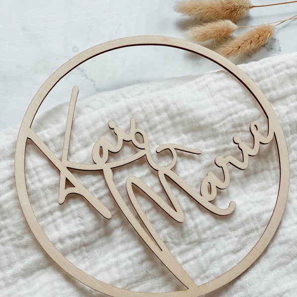 Wooden ring with name - wedding gift