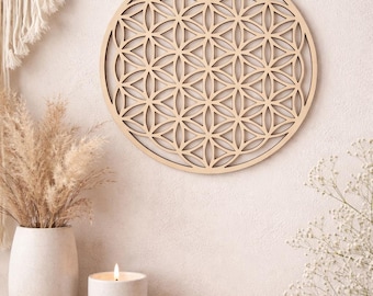 Flower of Life wall decoration wood