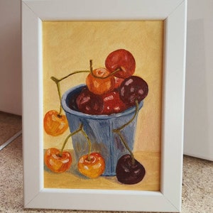 Cherry kitchen painting original oil painting