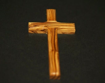 Blessed and Hand made in Bethlehem Olive wood CROSS from Israel - The Holy land - 10cm long.