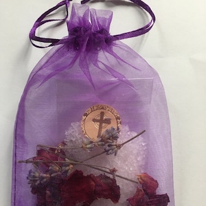 Holy Salt -Minister BLESSED Dead Sea from The Holy Land - 15g bag with purple pouch