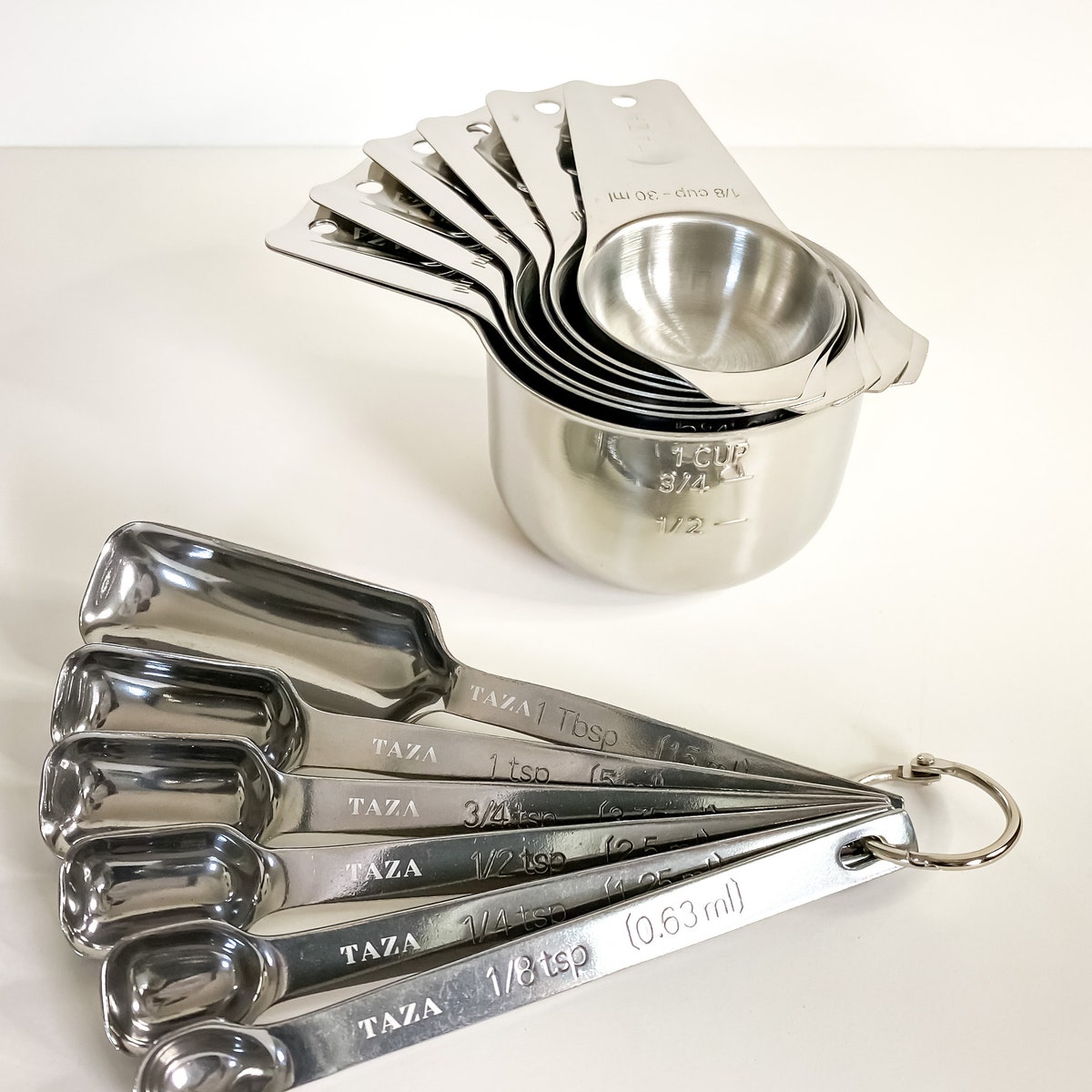 Measuring Cups and Spoons Set 13 Piece Stainless Steel - Etsy