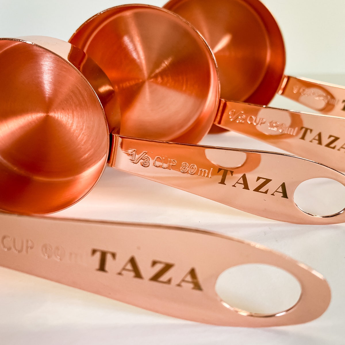 Measuring Cups and Spoons Set by Taza Kitchenware 10 Piece Rose Gold Metal Durable Stackable Compact Easy Scoop Cups and Spoons - Etsy