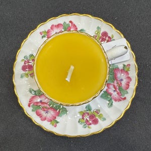 Teacup beeswax candle