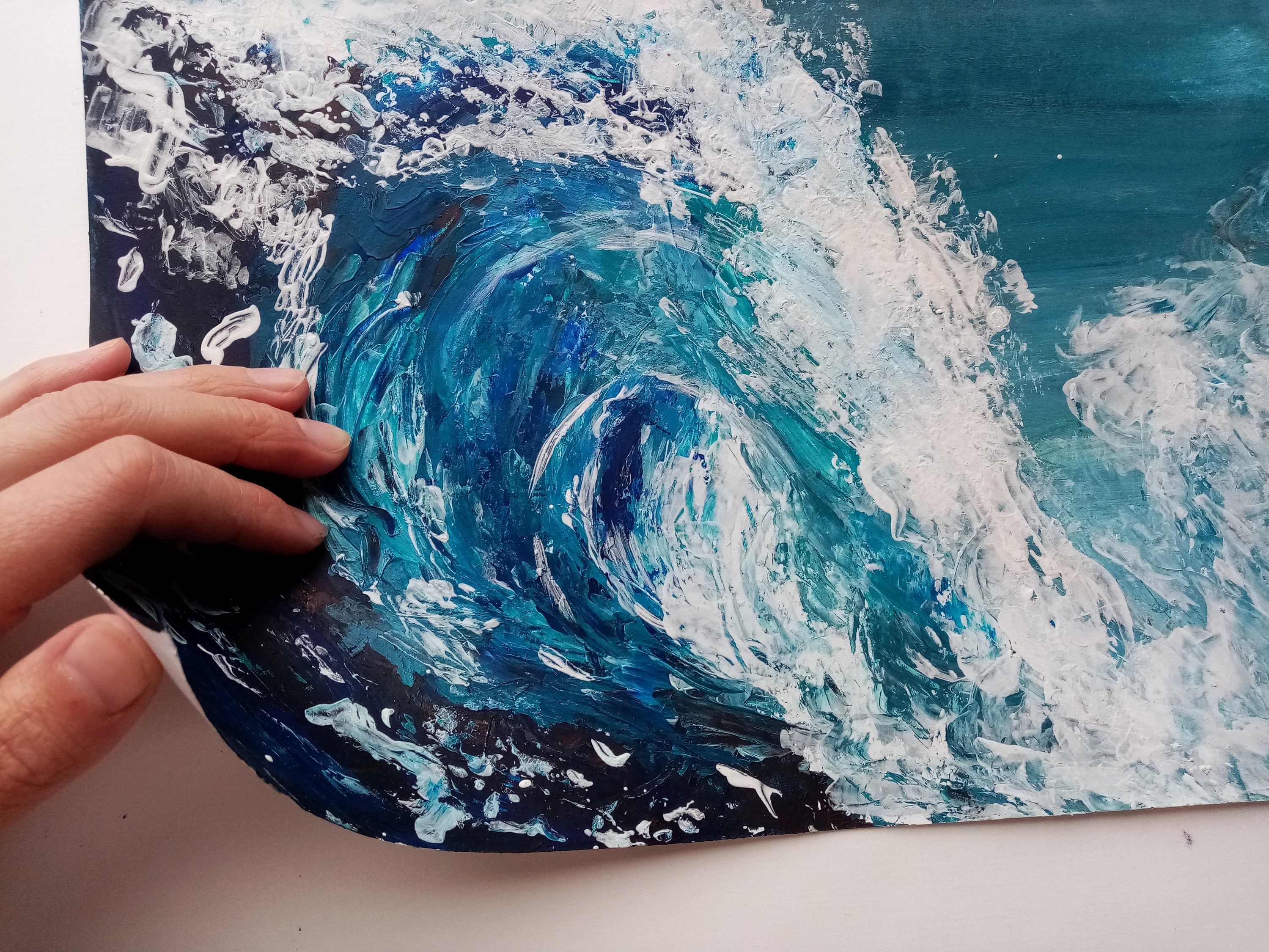 Sea Wave Painting Acrylic Original Art Ocean Wave Artwork 8 by Etsy