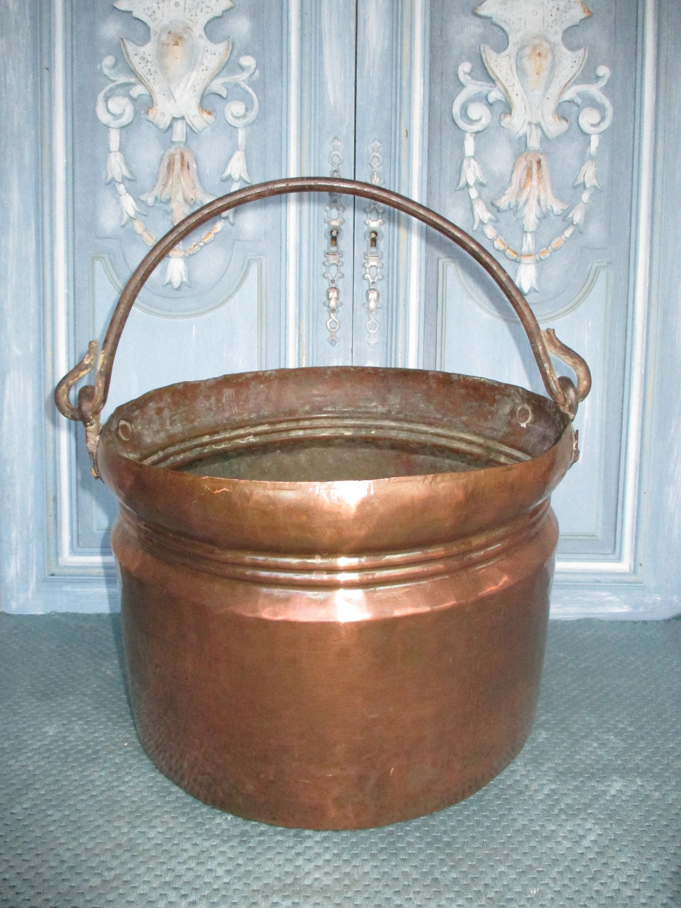 Pot/Seau en Cuivre Français Antique