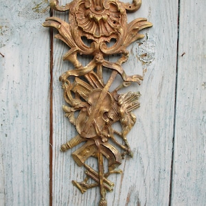 Antike Französische Bronze Giebel / Ornament /Dekoration