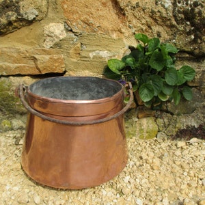Antique French Small Copper Pot / Planter