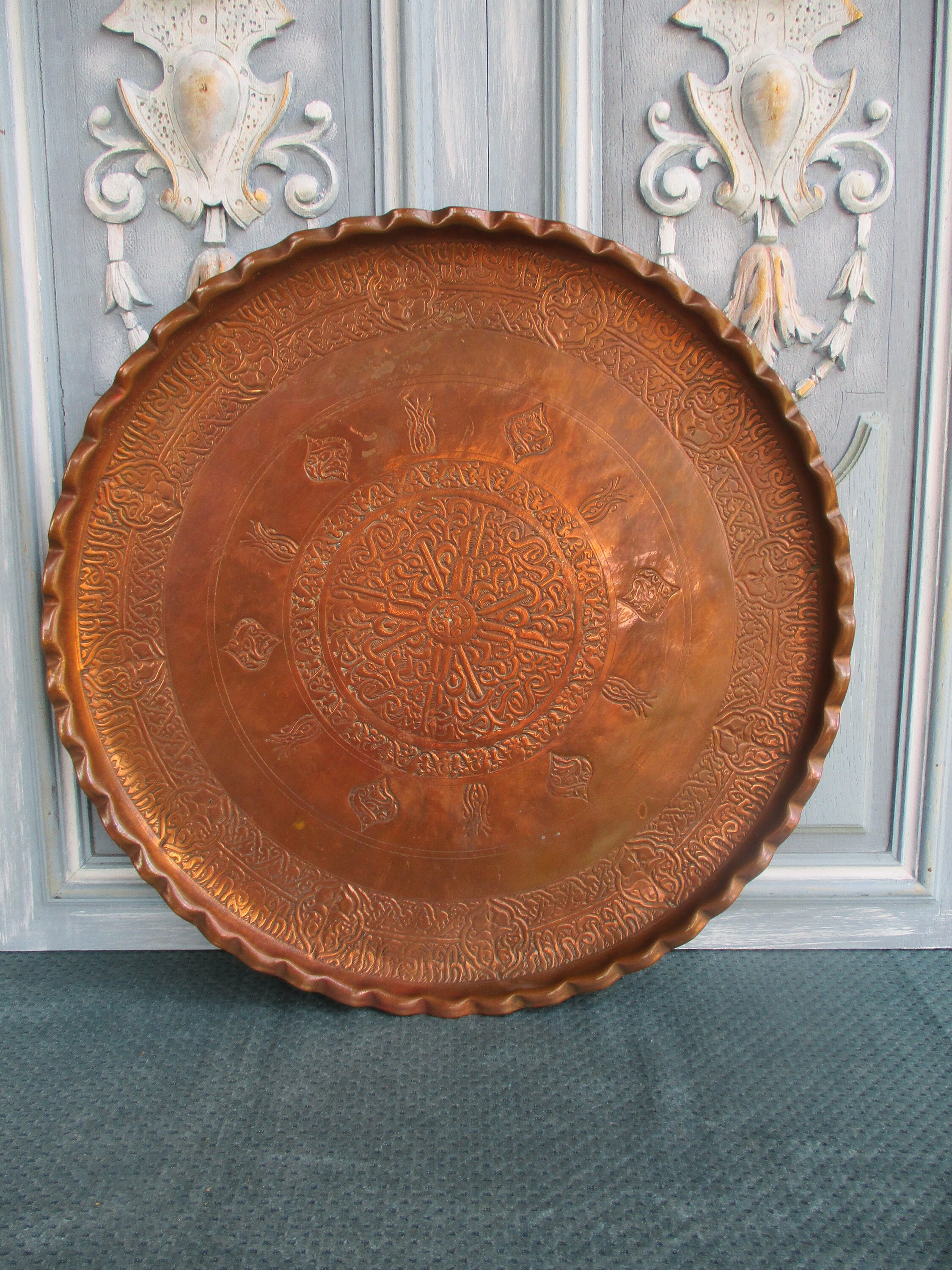 Vintage Copper Wall Hanging Plate/Plateau de Service