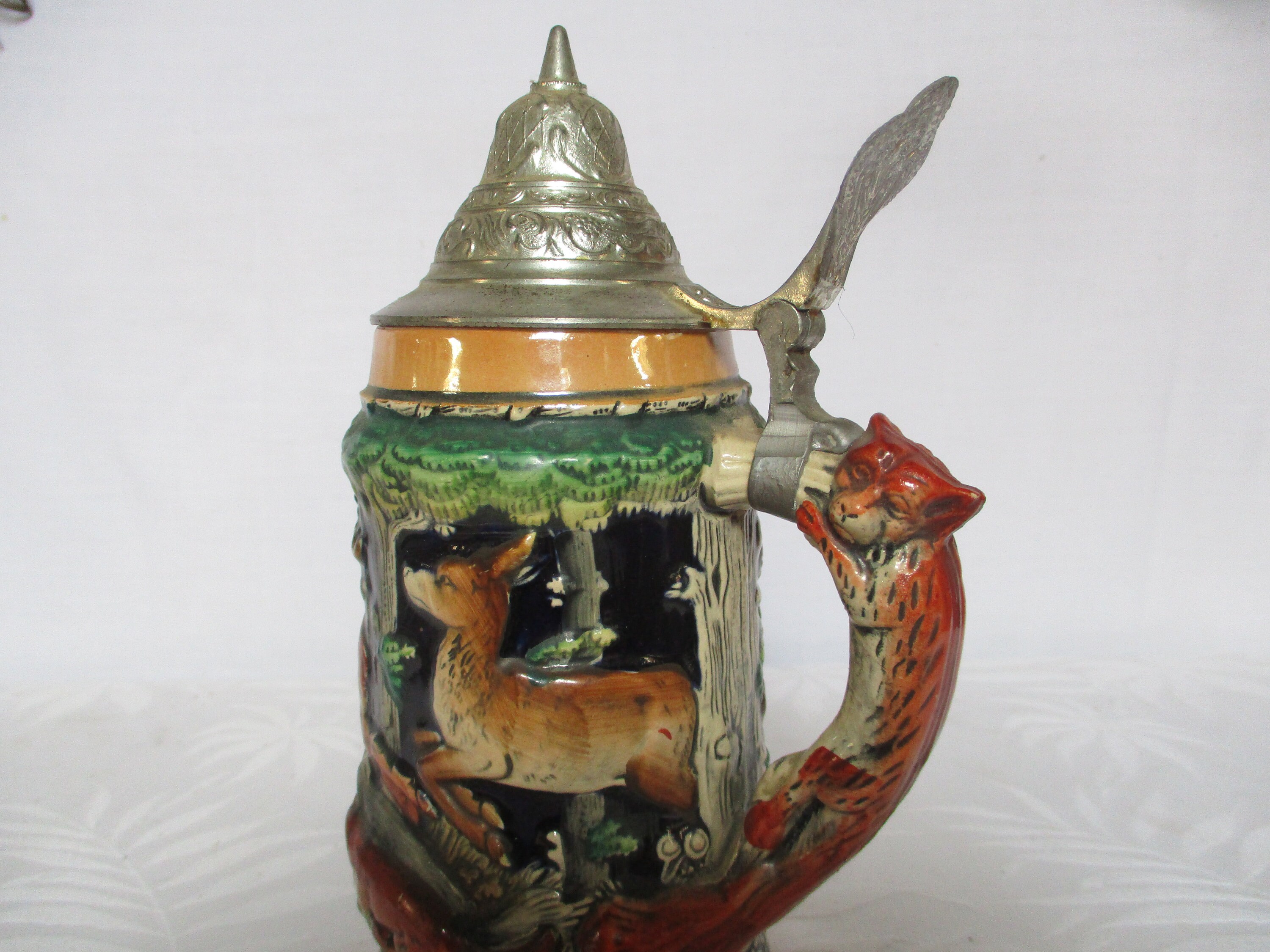 Poignée Vintage Beer Stein /Trunk Stoneware Original King/ Fox