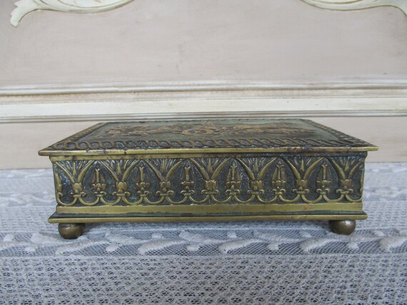 French Antique Solid Bronze Jewelry Box by Max Le Verrier,Table Decor,Home Decor,Storage Box