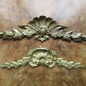 Antique French Bronze Pediment / Ornament / Furniture Decoration