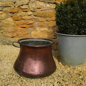 Antique French Copper Pot /  Cauldron / Planter