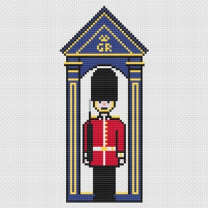 King's Guard Cross Stitch Pattern, British Royal Family Embroidery, Household Division Army Soldier Sewing Picture, Buckingham Palace Sentry