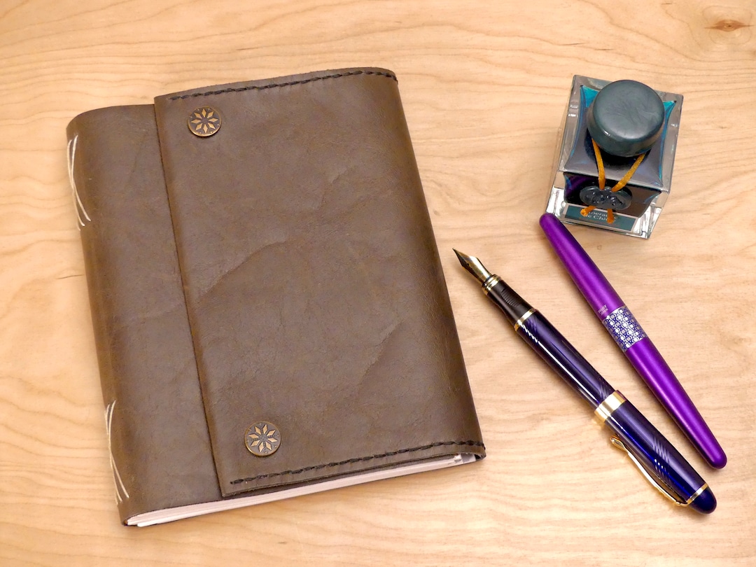 Leather Fountain Pen Journal Premium Rhodia Fountain Pen Etsy