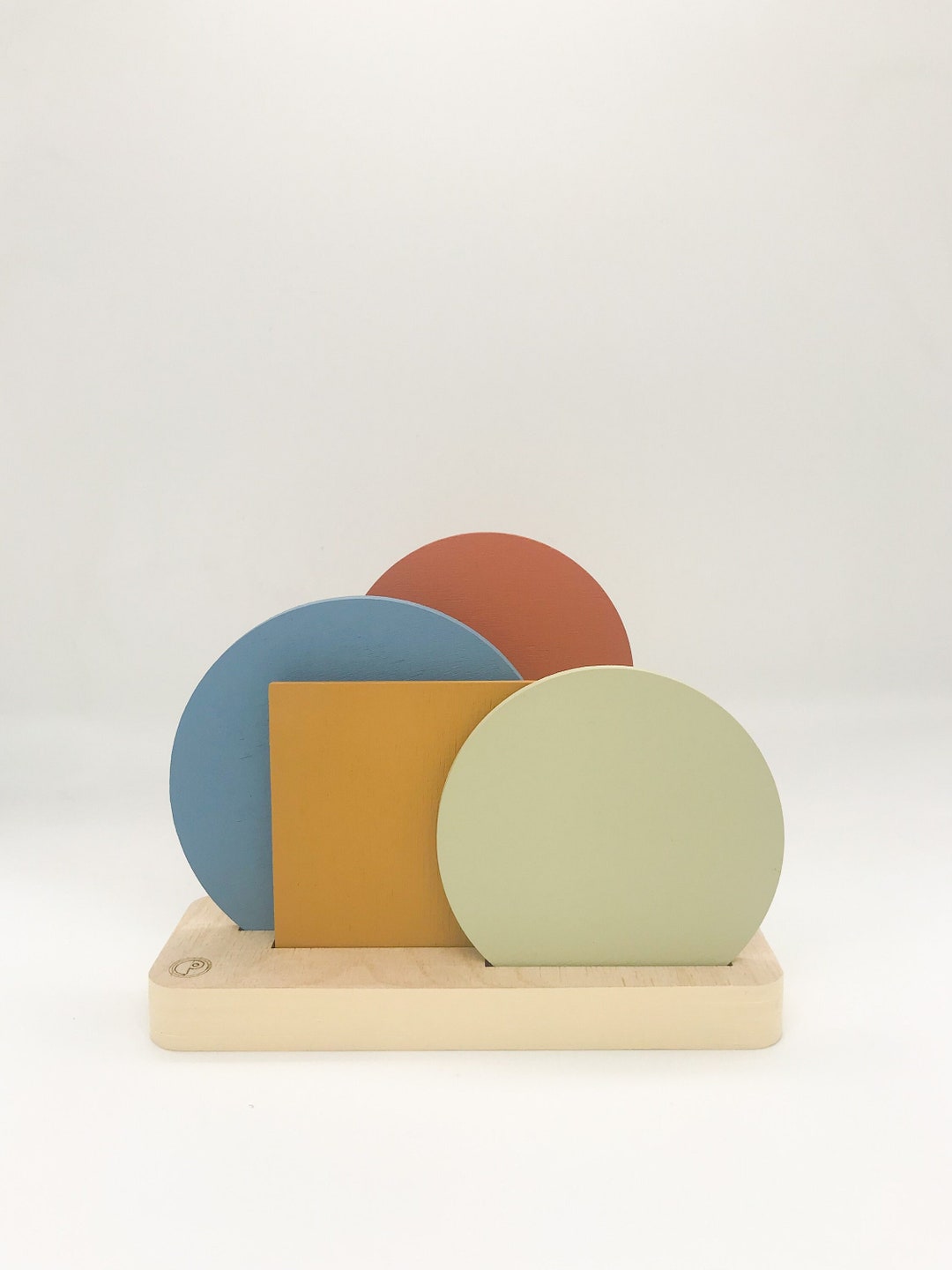 Geometric Coaster Set With Holder Modern Wood Office Mat - Etsy