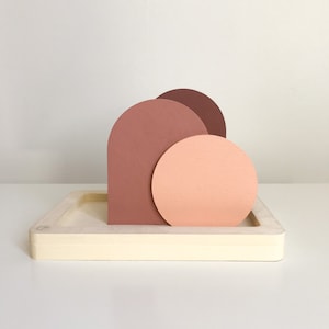 Pink Desk Organizer, Pen Pencil Box, Business Card Holder, Wood Design Office Storage, Desktop Organization, Office Accessory, Desk Station