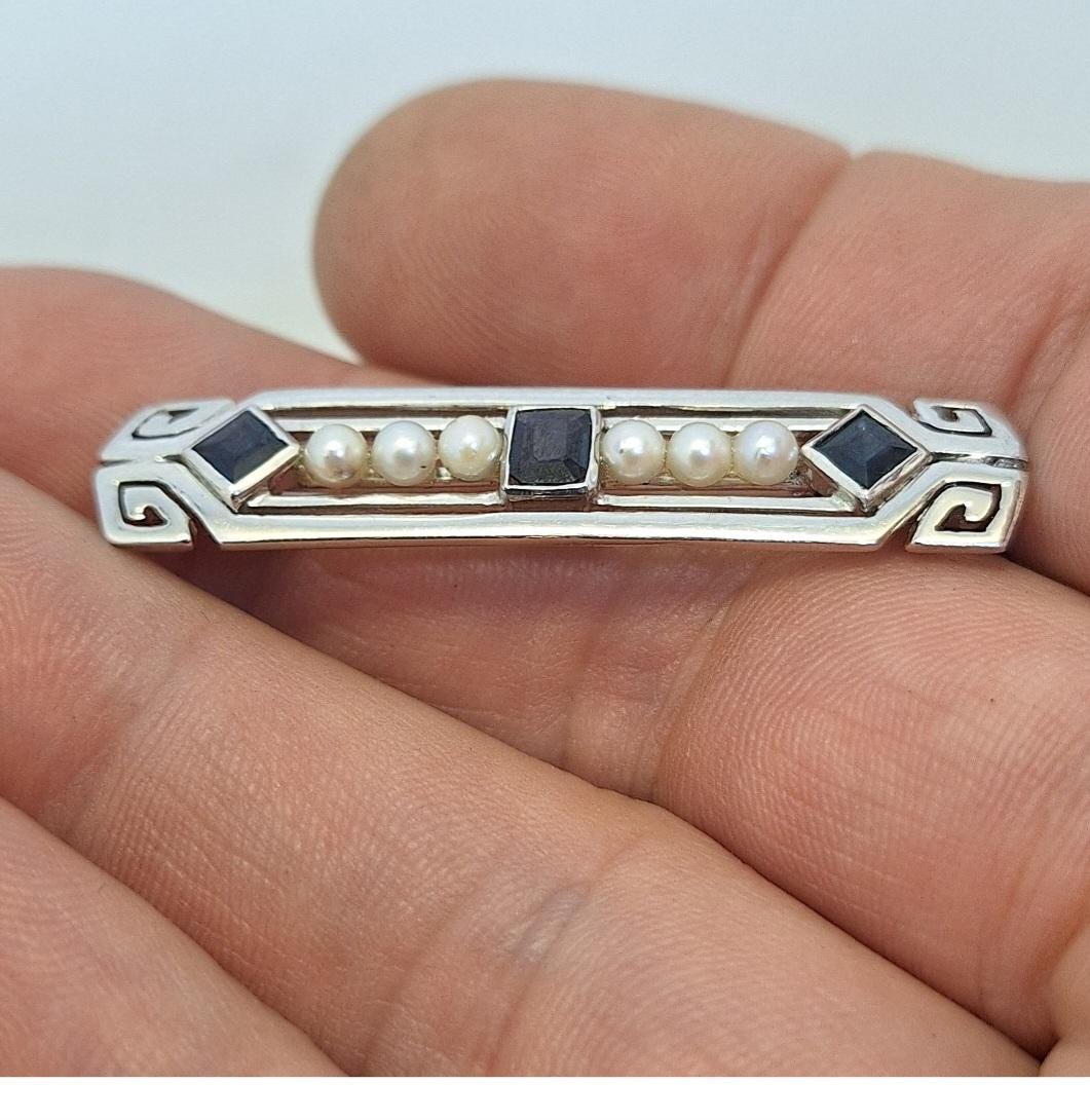 Broche Ancienne Argent émaillée Art Déco Motif Comète - État Très Bon, Vintage