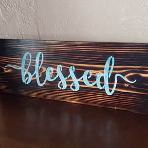 Placa de parede de madeira abençoada/placa de parede de madeira queimada/decoração de parede religiosa