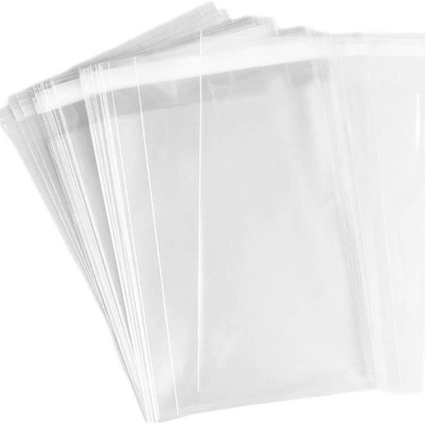 Adhesive Treat Bags - 1.4 mils Thick Self Sealing OPP Plastic Bags for Bakery Cookies Christmas Party Decorative Gift...