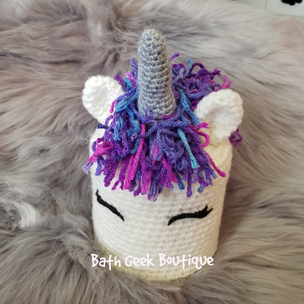 Unicorn Toilet Paper Cover/Cozy Pattern PDF (Crochet, Digital Pattern Only, PDF Format)