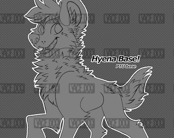 Furry Hyena Canine Base Line Art