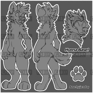 Hyena Canine Furry Referenzblatt Basis Lineart