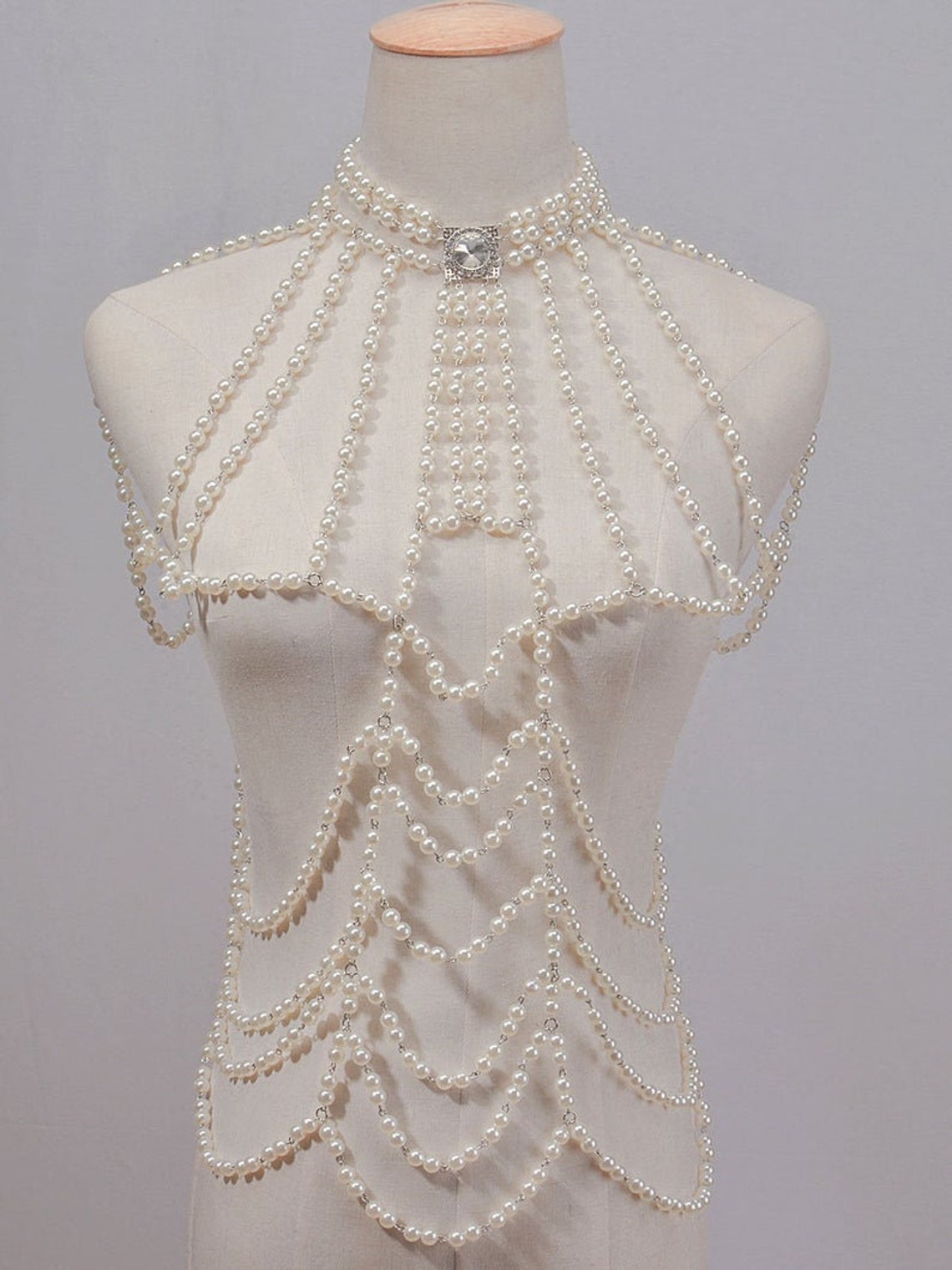 Pearl Body Chain Unique Wedding Jewelry Costume Bridal Etsy