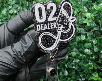 O2 Dealer Badge Reel | Respiratory Therapist Gift | RT Badge Holder | Respiratory Therapy Accessory