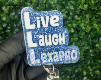 Live Laugh Lexapro Badge Reel | Funny Nurse Humor | Mental Health Nurse Gift | Psych RN Accessory | Healthcare Worker ID Holder