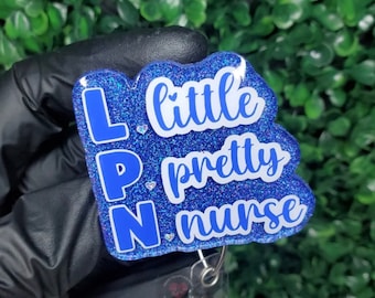 LPN Little Pretty Nurse Badge Reel | Licensed Practical Nurse Gift | Cute LPN ID Holder | Nursing Graduation Gift | Healthcare Badge
