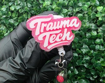Trauma Tech Badge Reel | ER Tech ID Holder | Emergency Room Tech Gift | Hospital Trauma Team Accessory | Healthcare Worker Badge