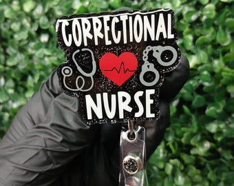Correctional Nurse Badge Reel | Jail Nurse ID Holder | Prison Nurse Gift | Nurse Badge Reel | Corrections Healthcare Badge