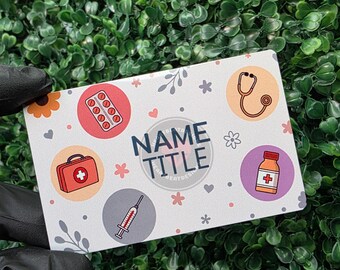 Custom Nurse ID Tag Holder, Personalized Healthcare Badge Insert, Medical ID Card, Nurse Gift, Personalized Nurse Gift, Cute Nurse ID Tag
