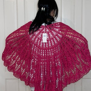 Crocheted scarf with loose pattern (glittering pink), very soft and pleasant, handmade, scarf, festive