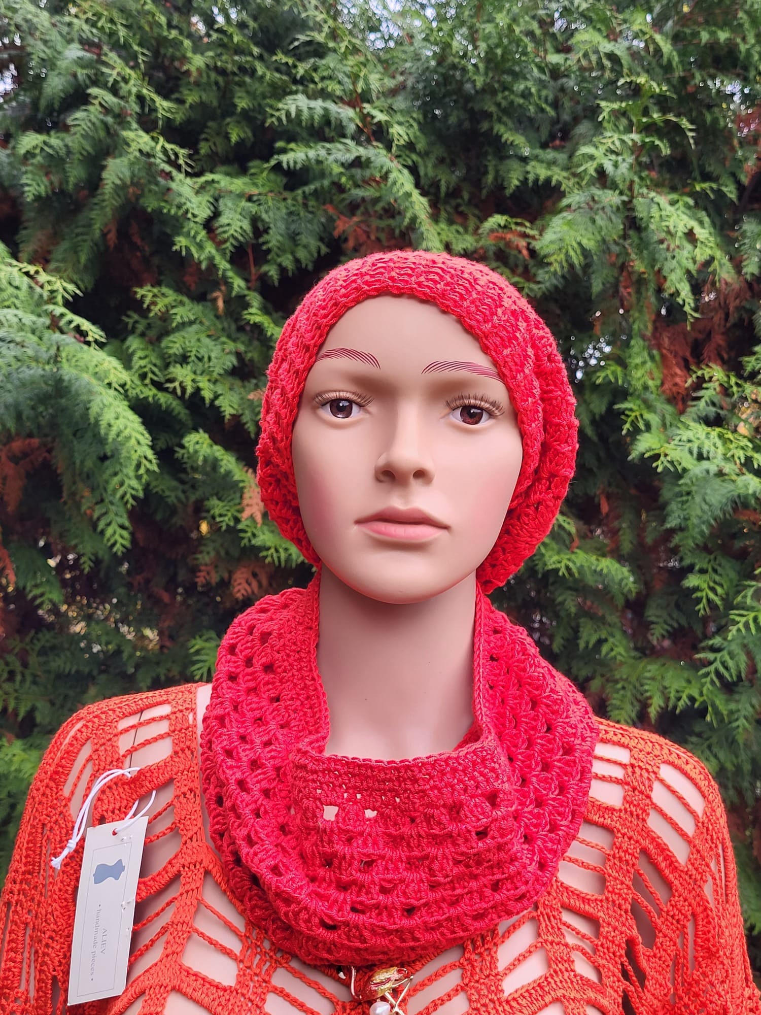 Nyc Artisan Red Crochet Hat and Gloves Set Easy Crochet Hat and Gloves Set for Beginners - Part 1  main image 3
