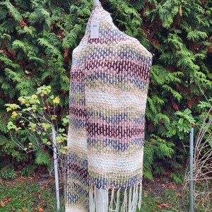 Crocheted scarf in colorful pastel color pattern, very soft and pleasant, handmade, wintery, Christmassy, winter scarf, handmade