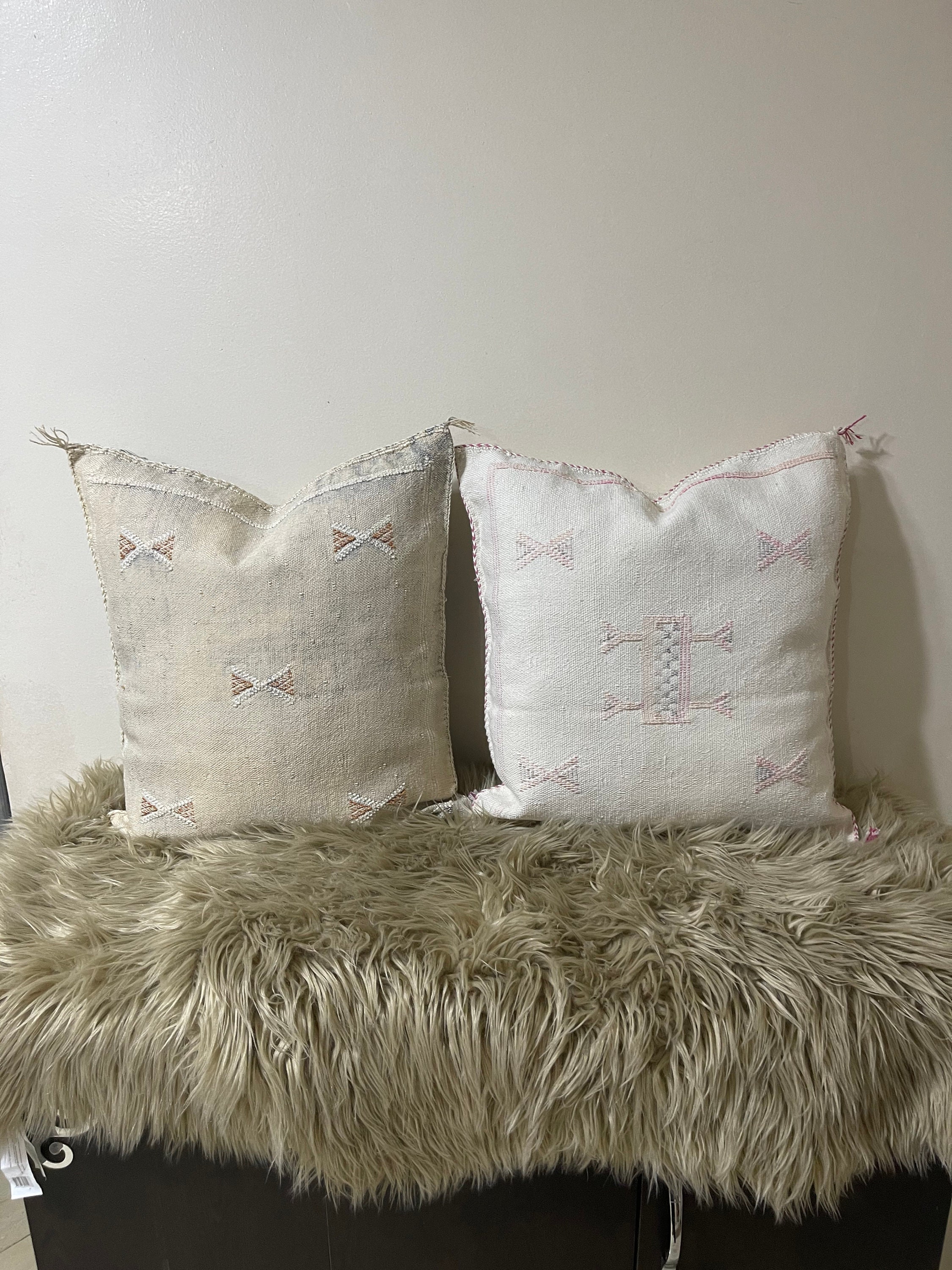 SET OF 2 Cactus Silk Pillows Moroccan pillow cover Cactus Etsy