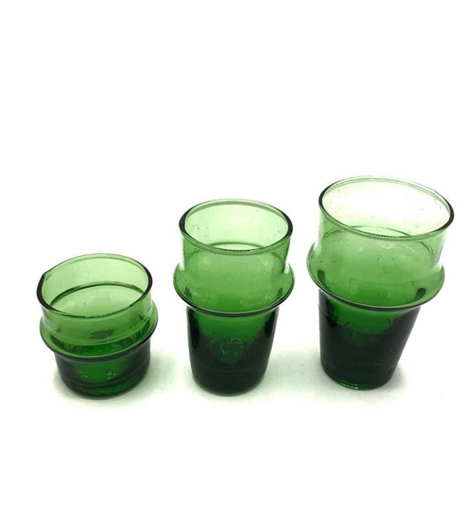 Set of 6 Rounded Beldi Glasses Moroccan Tea Glass Recycled Etsy
