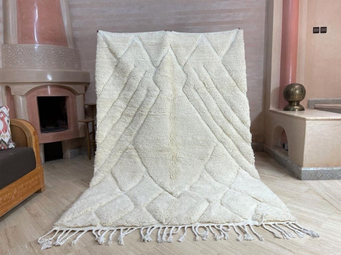 Authentic Moroccan Rug white fantastic Area Rugs Handmade Etsy