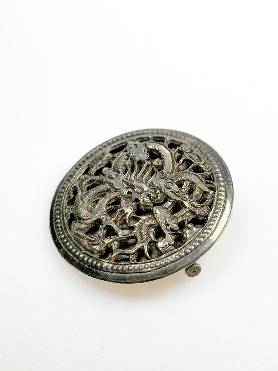 Silver Brooch With a Dragon From Vietnam, Around the 1950s