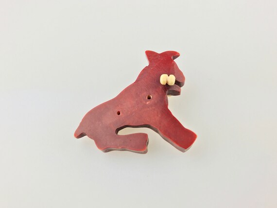 Very rare Art Deco Bakelite dog brooch 1930s 1940… - image 8