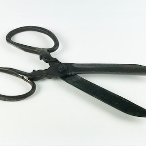 Large antique iron scissors wrought iron 27 cm long Austria or Germany Antique tailor tools