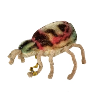 Vintage Steiff kleine Spidy Spinne mit KFS 2312,00 1960er Deutschland altes Stofftier Sammlerstück